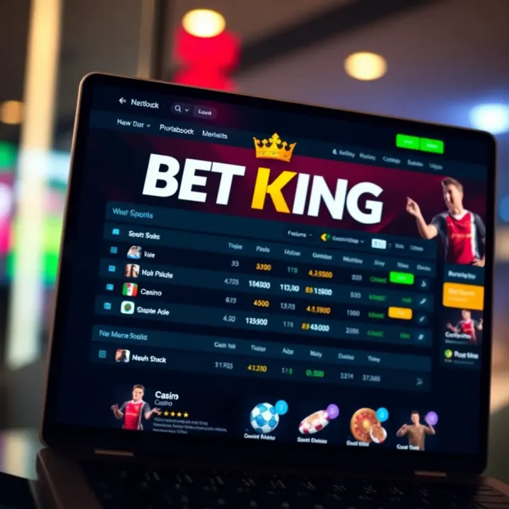 User navigating BetKing account settings on a laptop screen