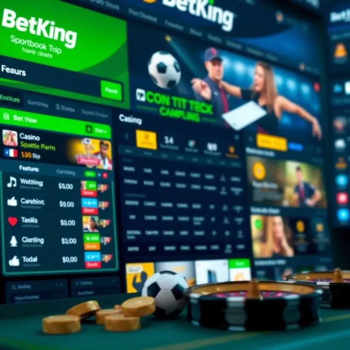 Overview of BetKing Afrique's user interface displaying various sports betting options