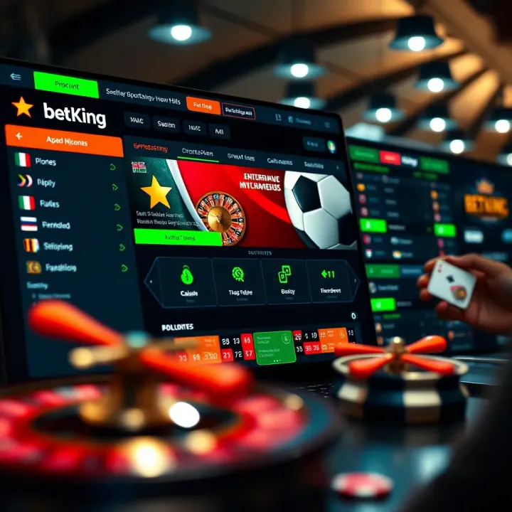 BetKing App Interface Showcasing Diverse Betting Markets Mobile phone screen displaying BetKing app interface with various sports betting options