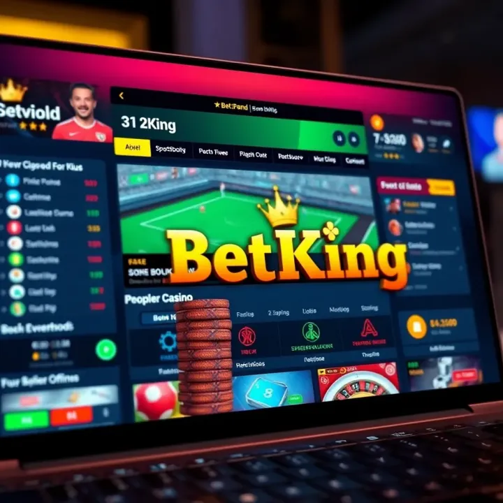 Android smartphone displaying BetKing app interface with sports betting options