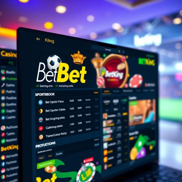 Smartphone showing main dashboard of Betking app featuring betting options and navigation menu