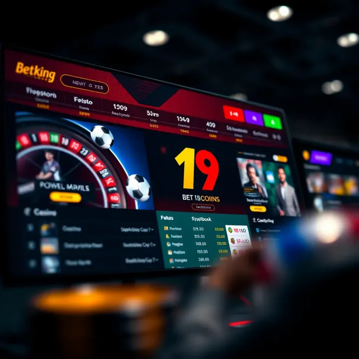Mobile phone screen showing BetKing app main dashboard featuring sports betting options