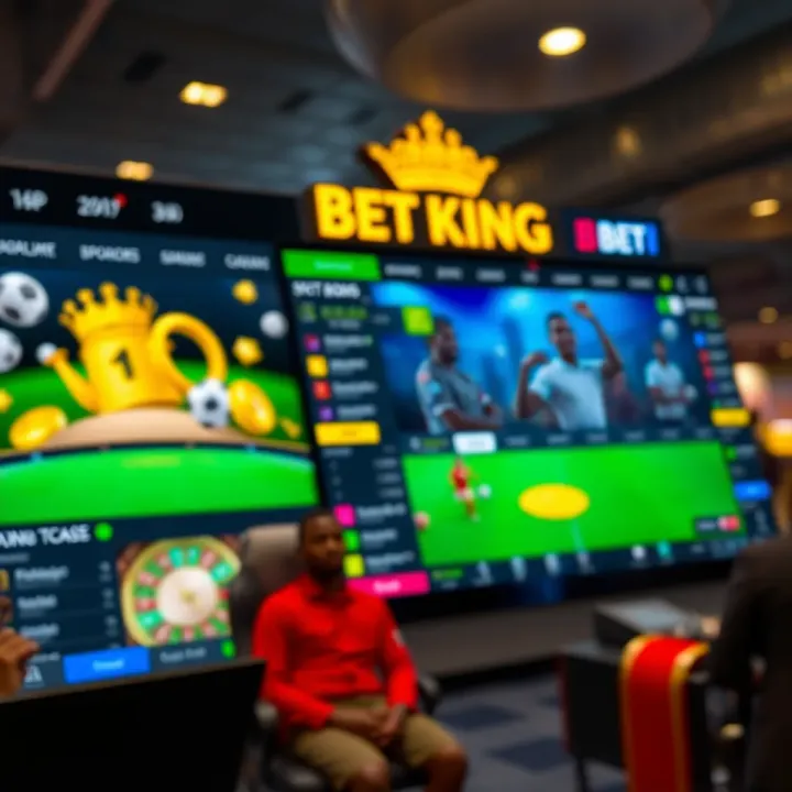 User interacting with the BetKing app showcasing key betting features and secure access icons