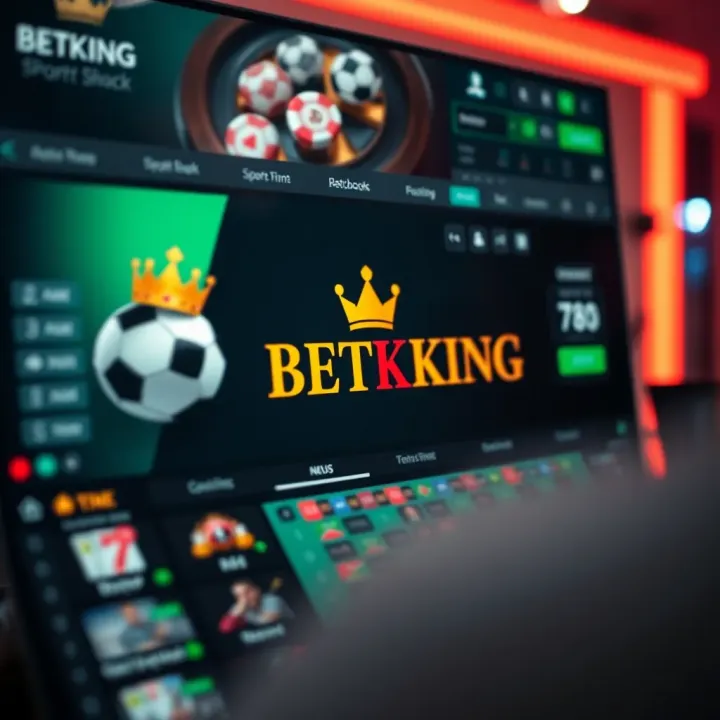 Mobile device showcasing key features of BetKing app with user-friendly design