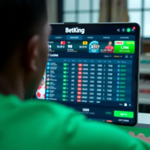 Digital Dashboard Showing Betting Odds and Statistics A digital interface displaying betting odds and statistics for BetKing boxing events