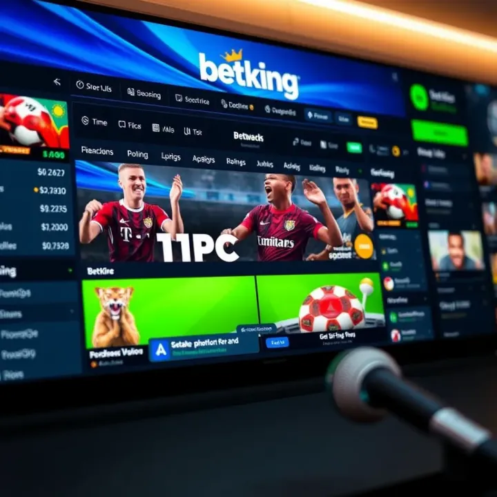 User interface of BetKing platform showing darts betting options and match odds