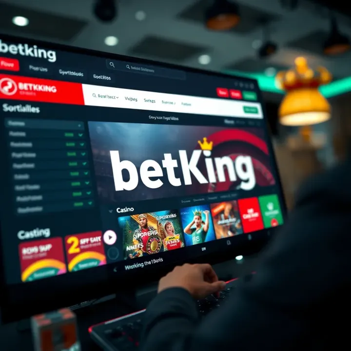 Explore Betting Options on BetKing NG App User interface of BetKing NG app showing various sports betting options and live match updates