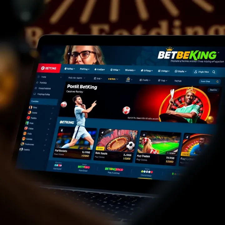 Smartphone showing BetKing mobile app dashboard with betting options