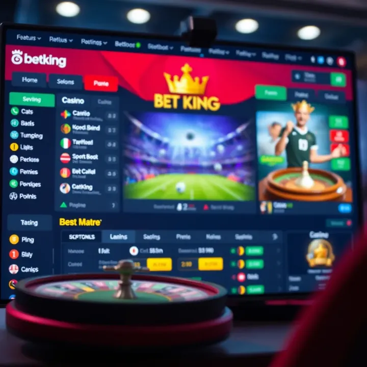 Mobile phone displaying BetKing app interface with sports betting options