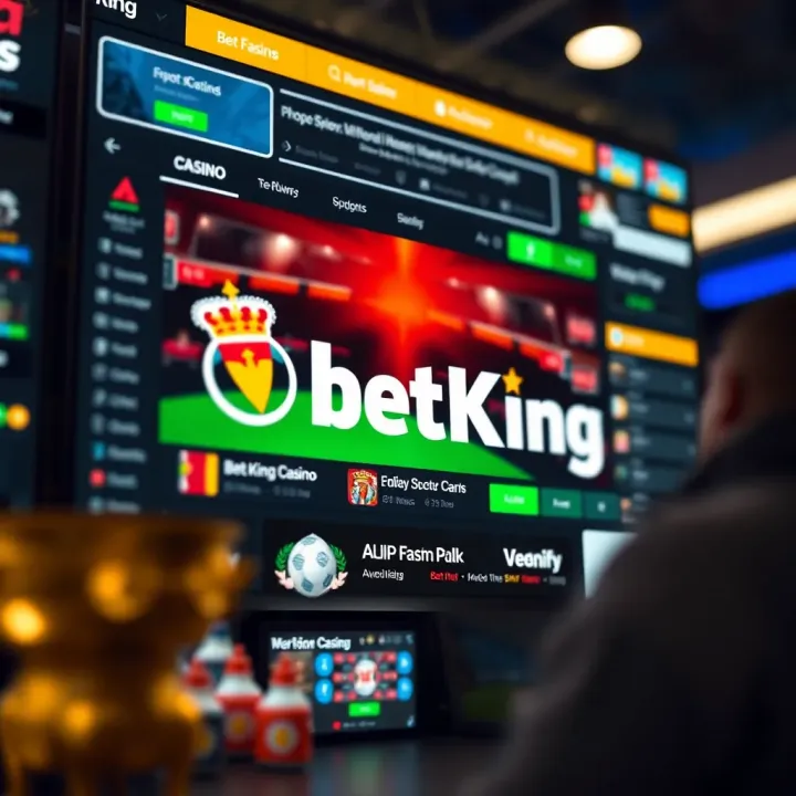 BetKing Shop Mobile Platform Interface User interacting with BetKing Shop on a mobile device displaying betting options and balance