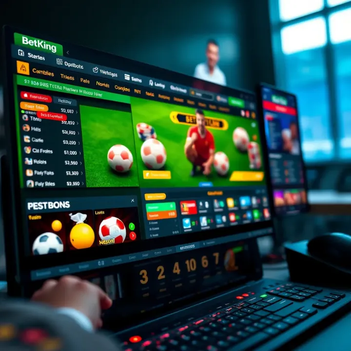 Screenshot of BetKing sports betting platform displaying various betting options on a vibrant interface