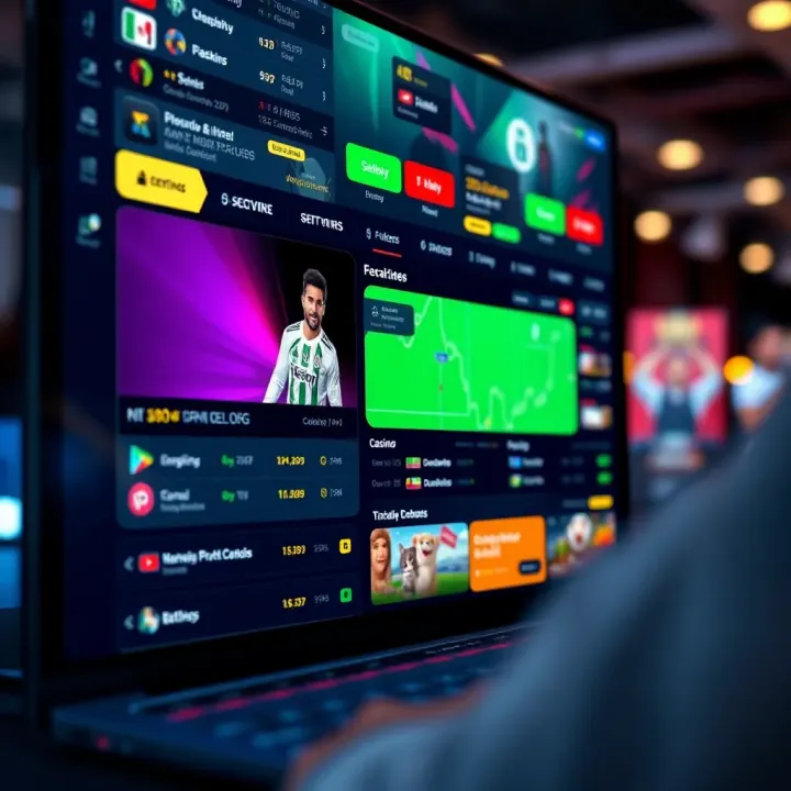 Nigerian Mobile Casino Interface Showcasing Game Variety and Secure Transactions Smartphone displaying a Nigerian mobile casino app with colorful game icons and secure payment options