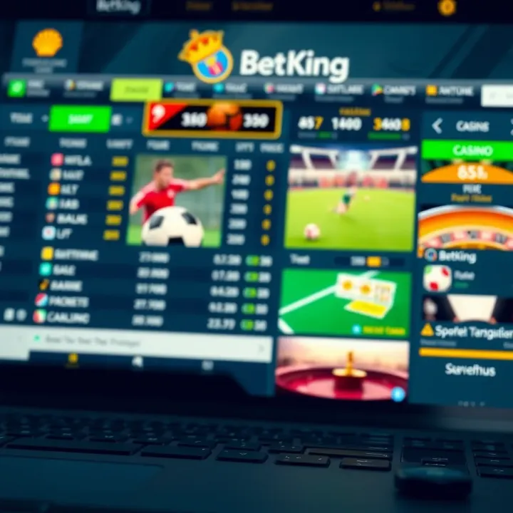 Digital interface showing football betting options on Betking platform