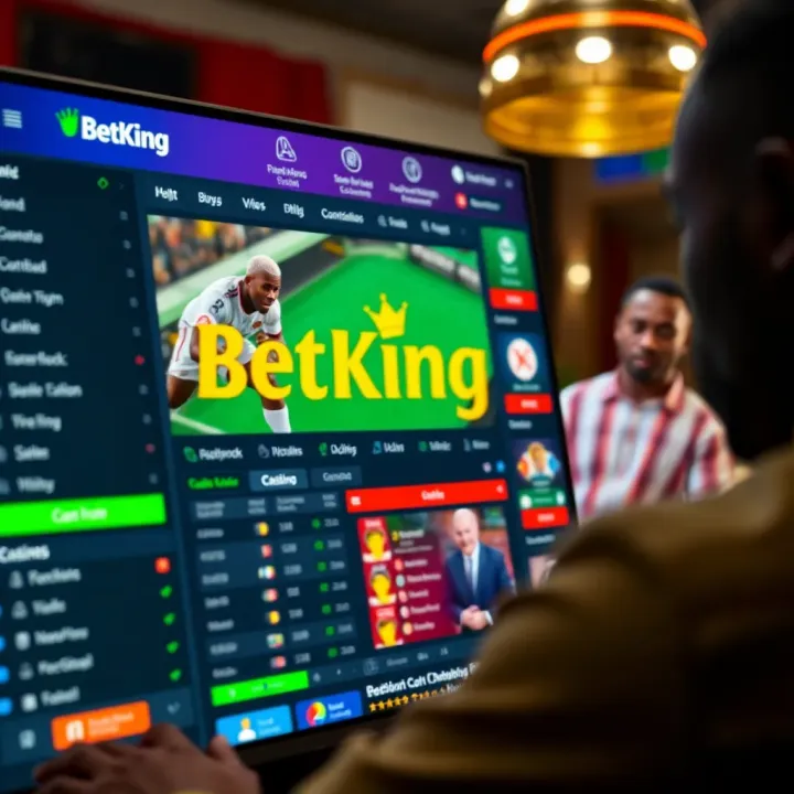 Mobile phone displaying Betking app registration screen with user input fields