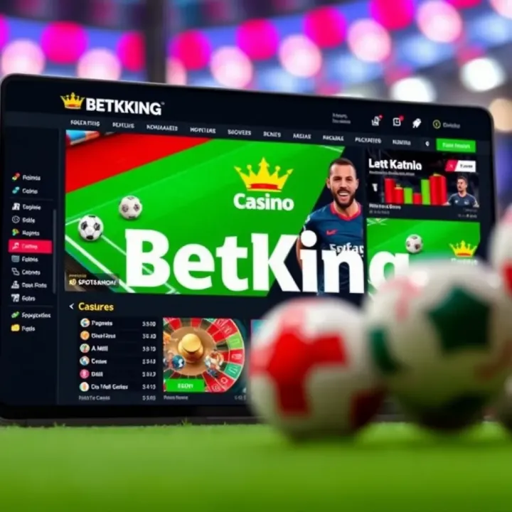 Mobile screen displaying the BetKing app login interface with username and password fields