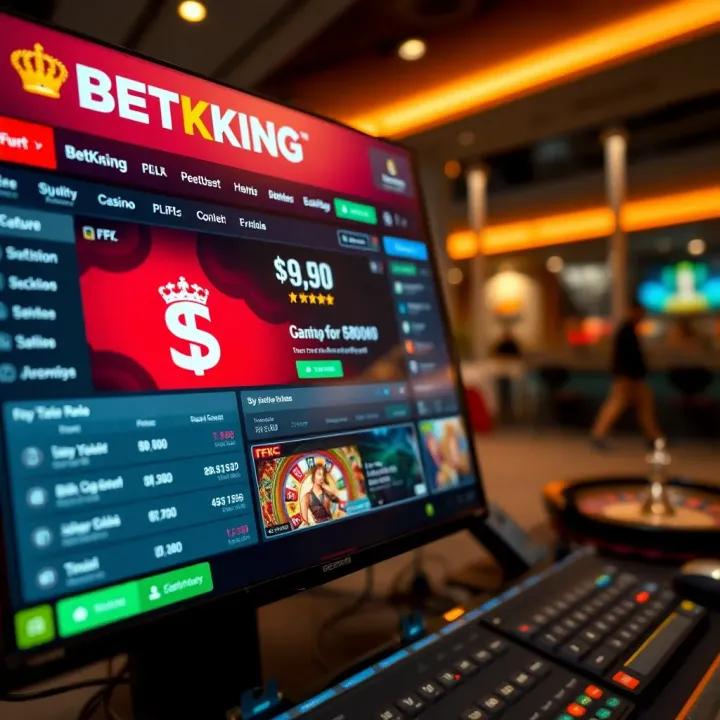User interface of BetKing app showcasing login screen with input fields and login button