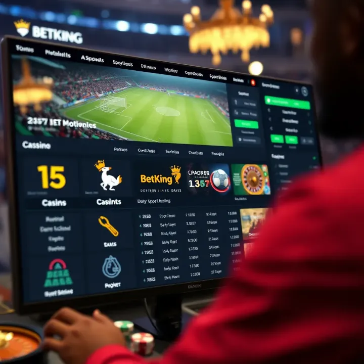 User interacting with BetKing website on laptop for account registration