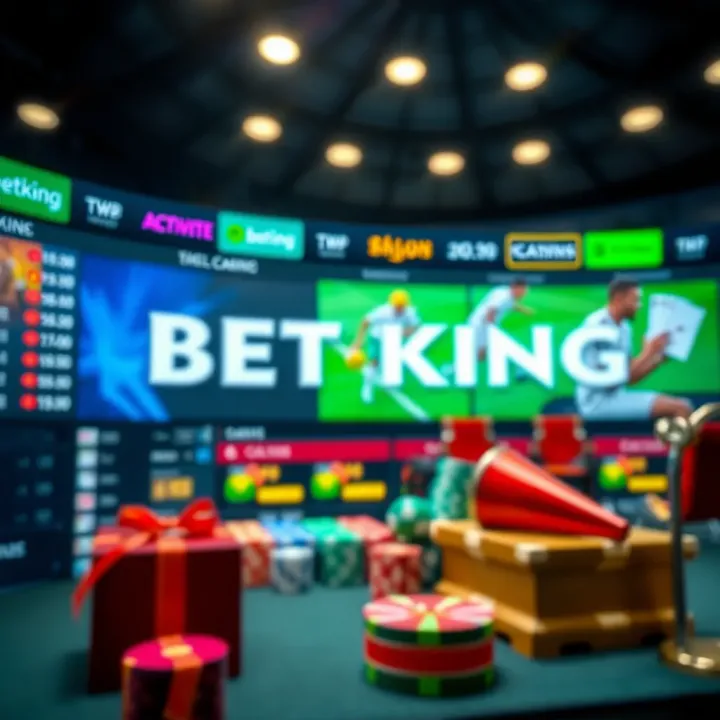 Dashboard of BetKing mobile app displaying sports betting options and navigation menu