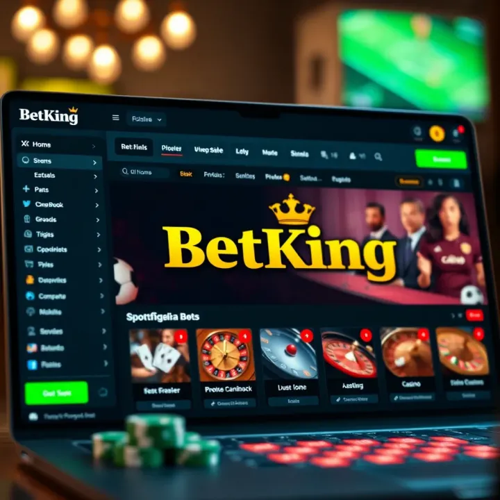 Mobile phone screen showing BetKing app download options for Android and iOS