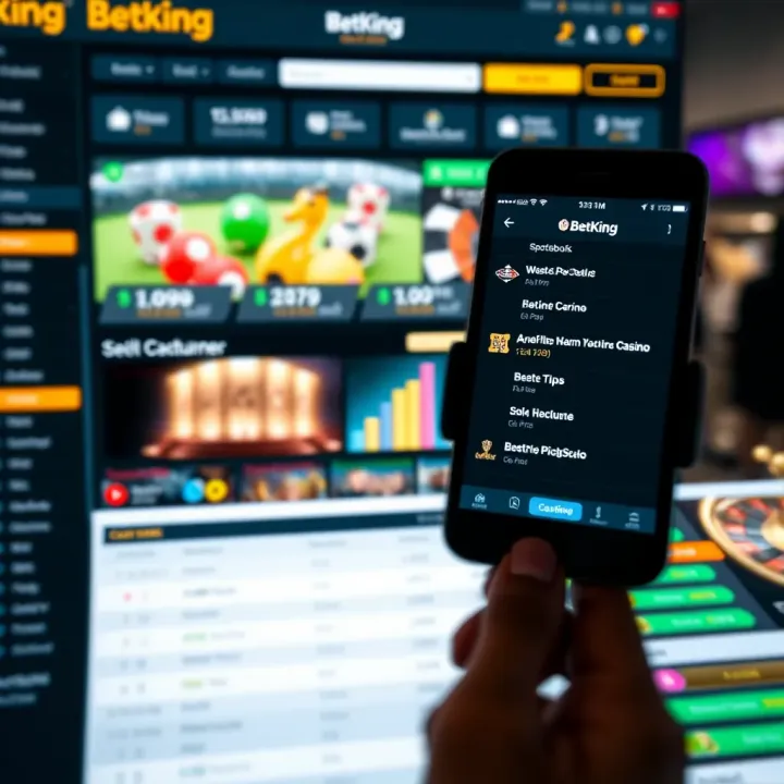 Visual representation of Nigerian bettors navigating BetKing offers with icons for tips, safe betting, and updated promotions
