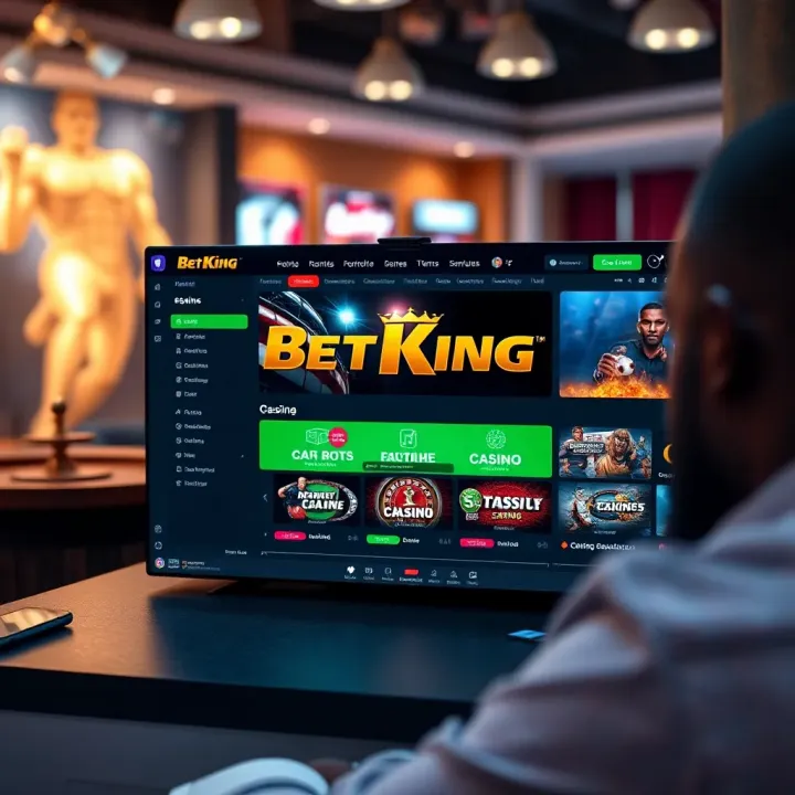 User interface showing various sports and betting options on BetKing platform