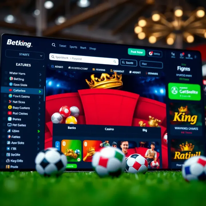 User interface of BetKing Shope showing various betting options and live odds